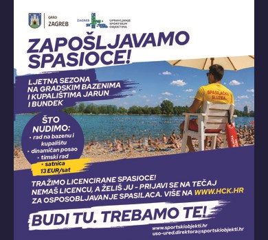 Traže se spasioci za gradska kupališta i bazene